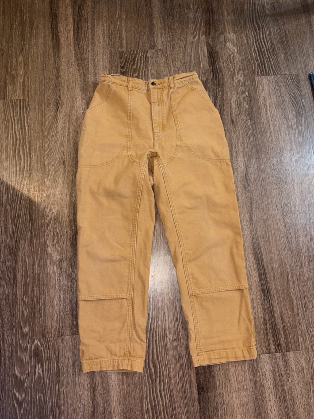 Women’s  Tan Vintage Patagonia Stand Up Canvas Climbing Hiking Pants Sz 8